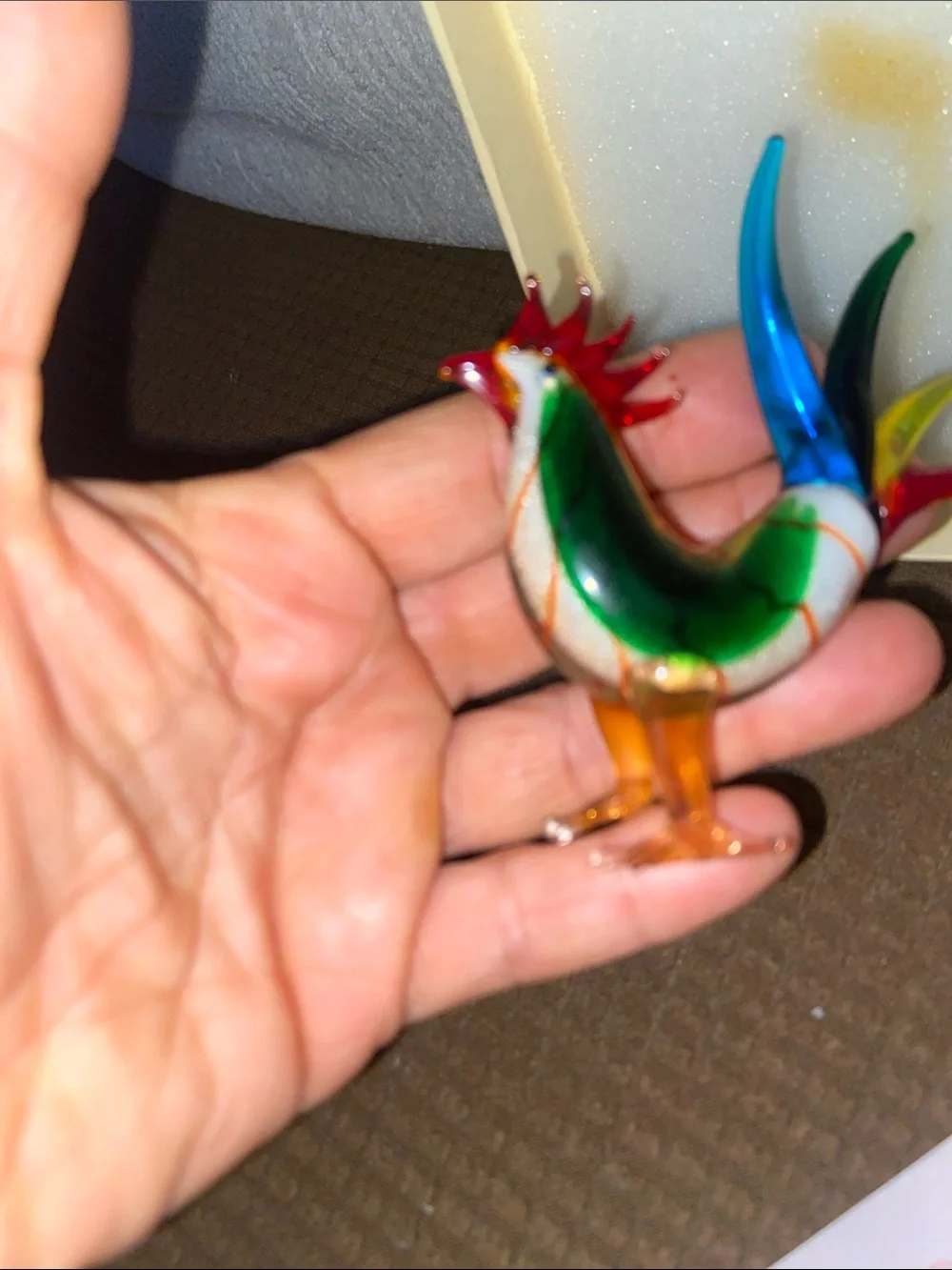 Vintage Murano Glass Rooster Sculpture Chicken Hen Bird